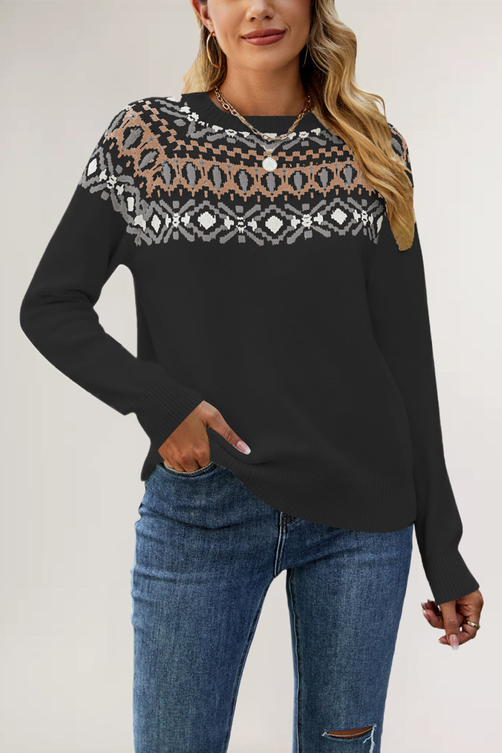 GR | Weinlese Strickpullover