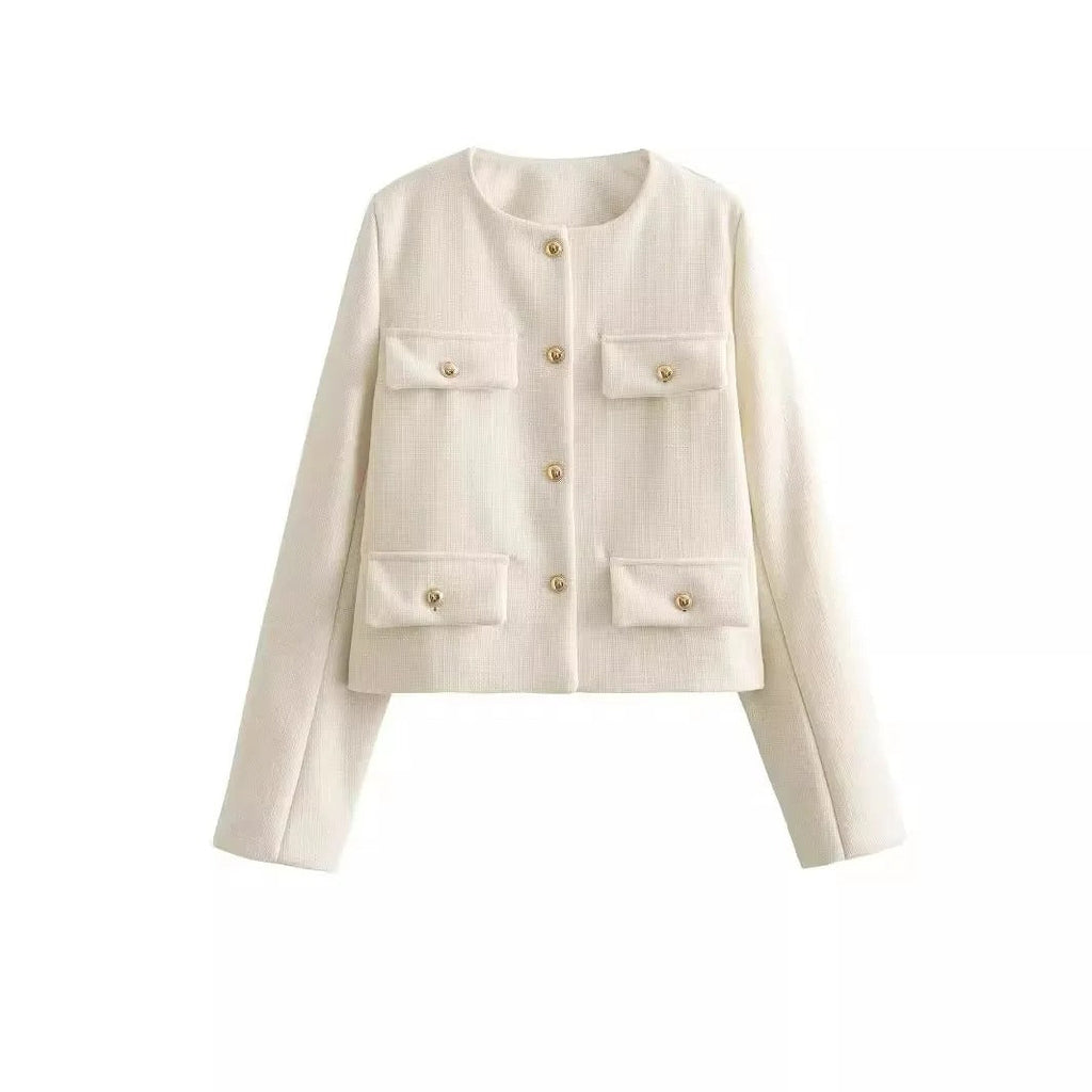 GR | Chic and elegant blazer jacket with button closure for women