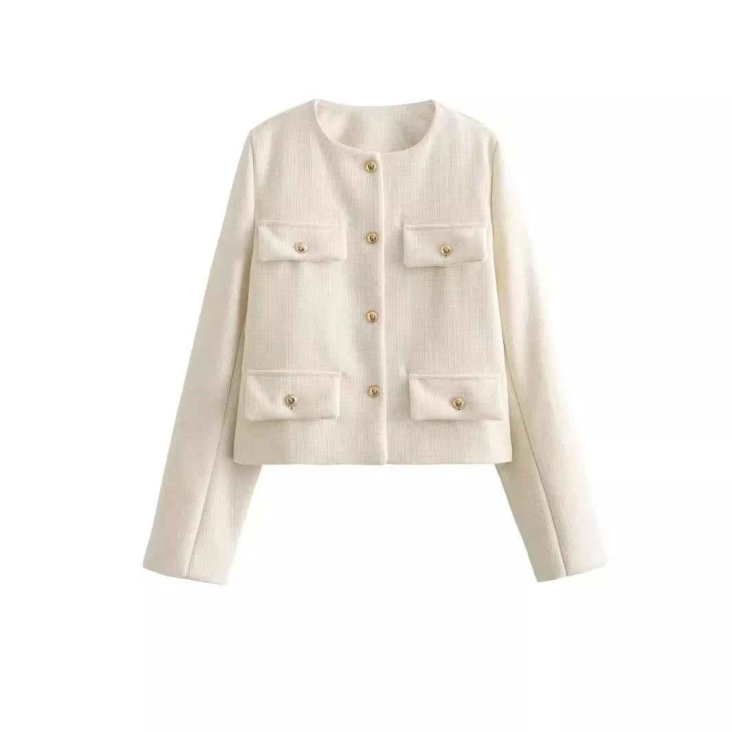 GR | Chic and elegant blazer jacket with button closure for women