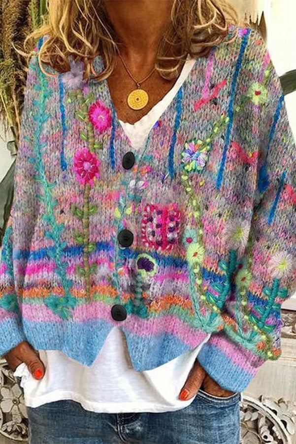 GR | Printed boho vest in vintage style 