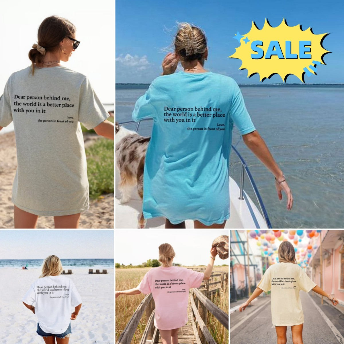 GR | Damen T-Shirt Mit Rundhalsausschnitt Und Slogan
