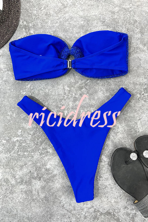 GR bandeau bikini with a ring neckline