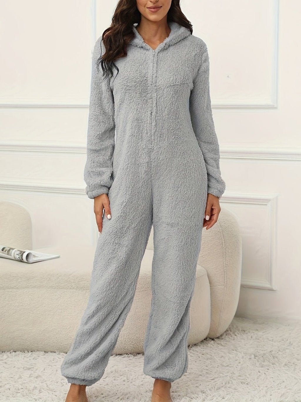 GR | Hooded Lounge Jumpsuit For Stylish Winter Comfort For Women