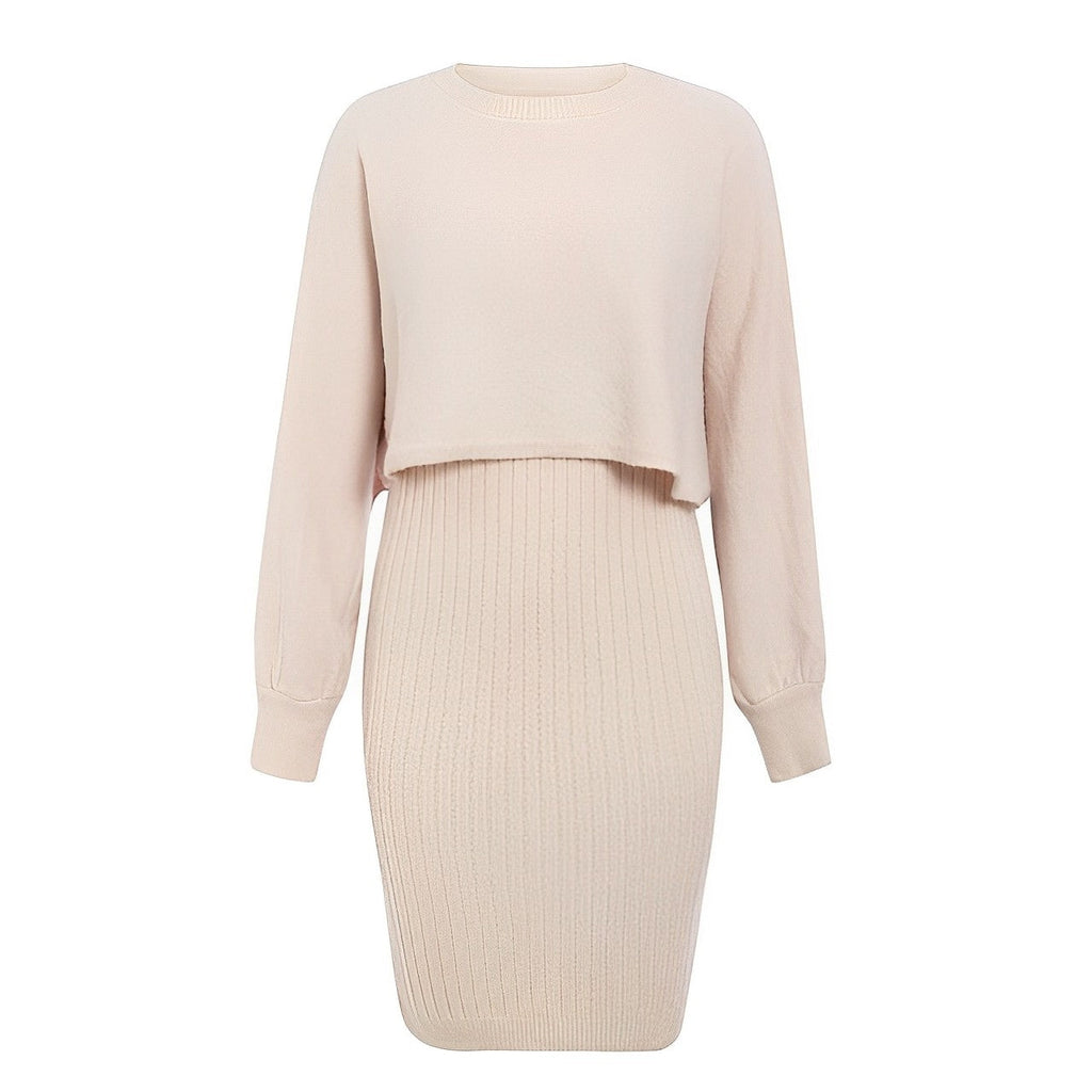 GR | 2-piece knitted dress with flutter sleeves