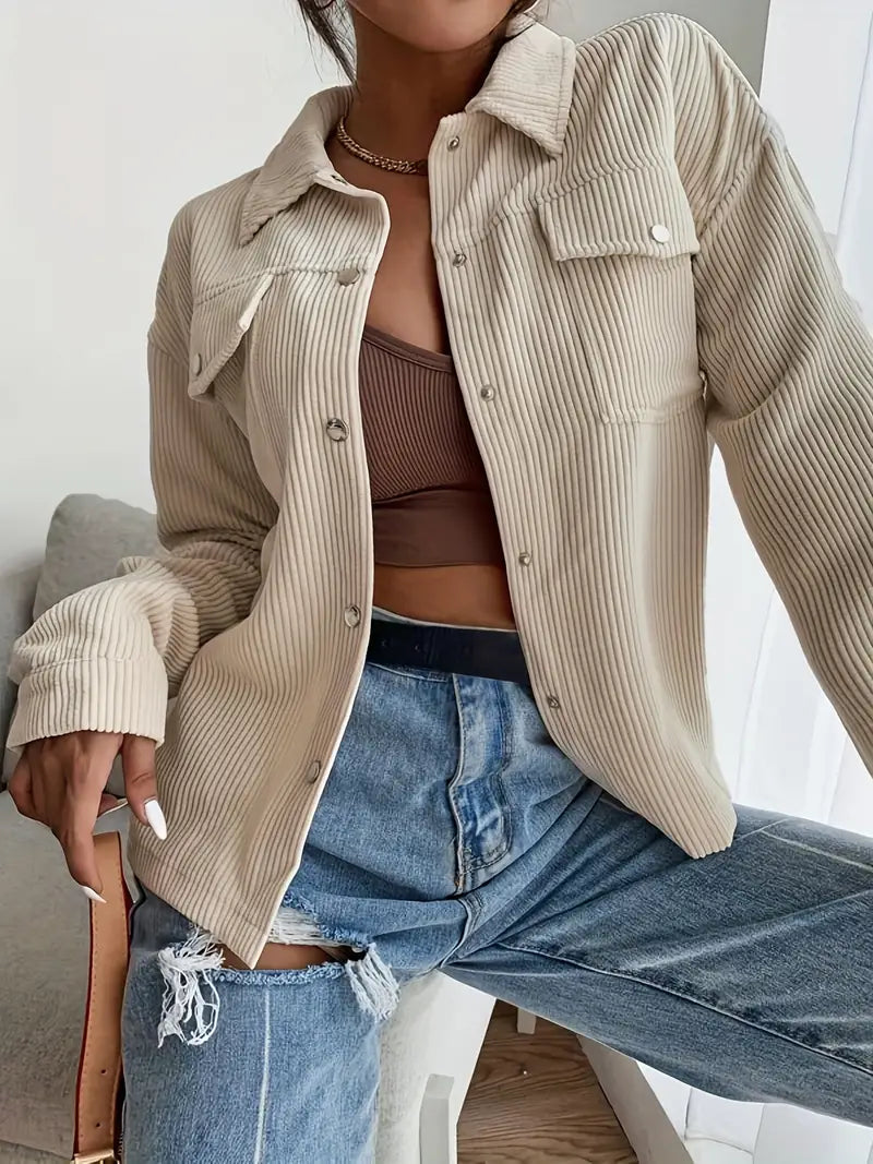 GR | Long-sleeved corduroy jacket with buttons