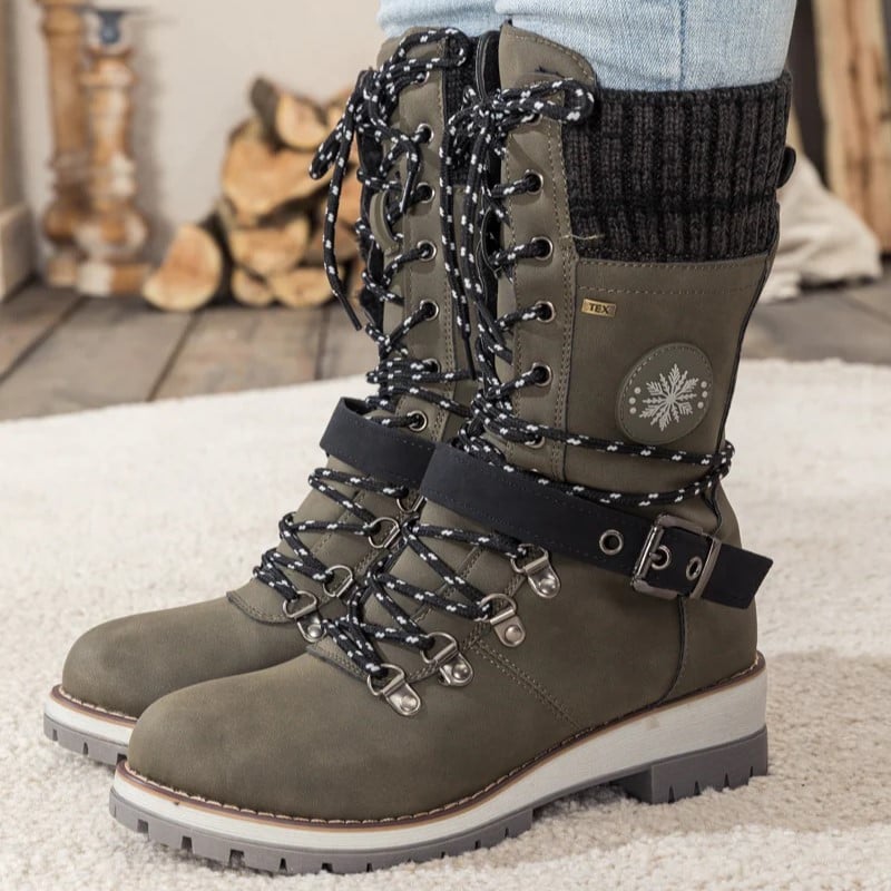 GR | Modern Knitted Snow Boots with Mid-Height Sole 