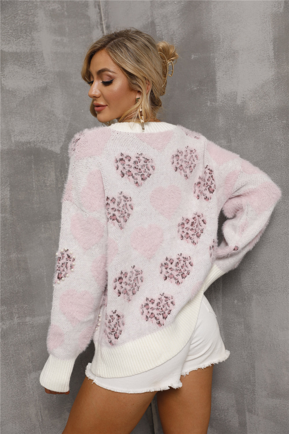 GR Perlenliebe Muster Übergrößen Pullover