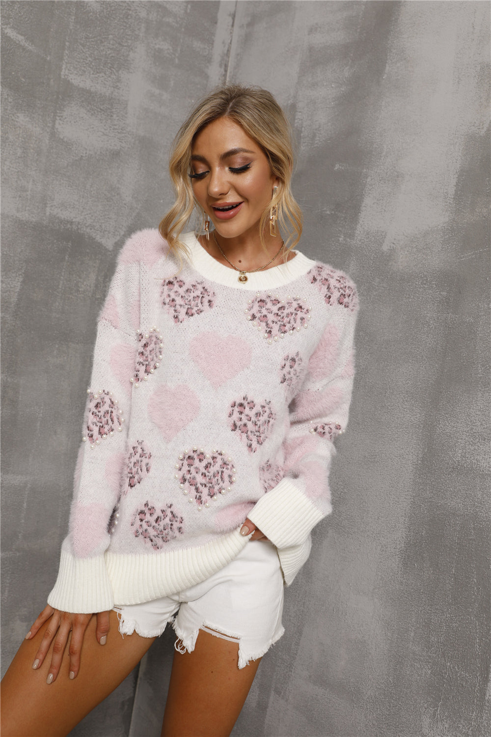 GR Perlenliebe Muster Übergrößen Pullover