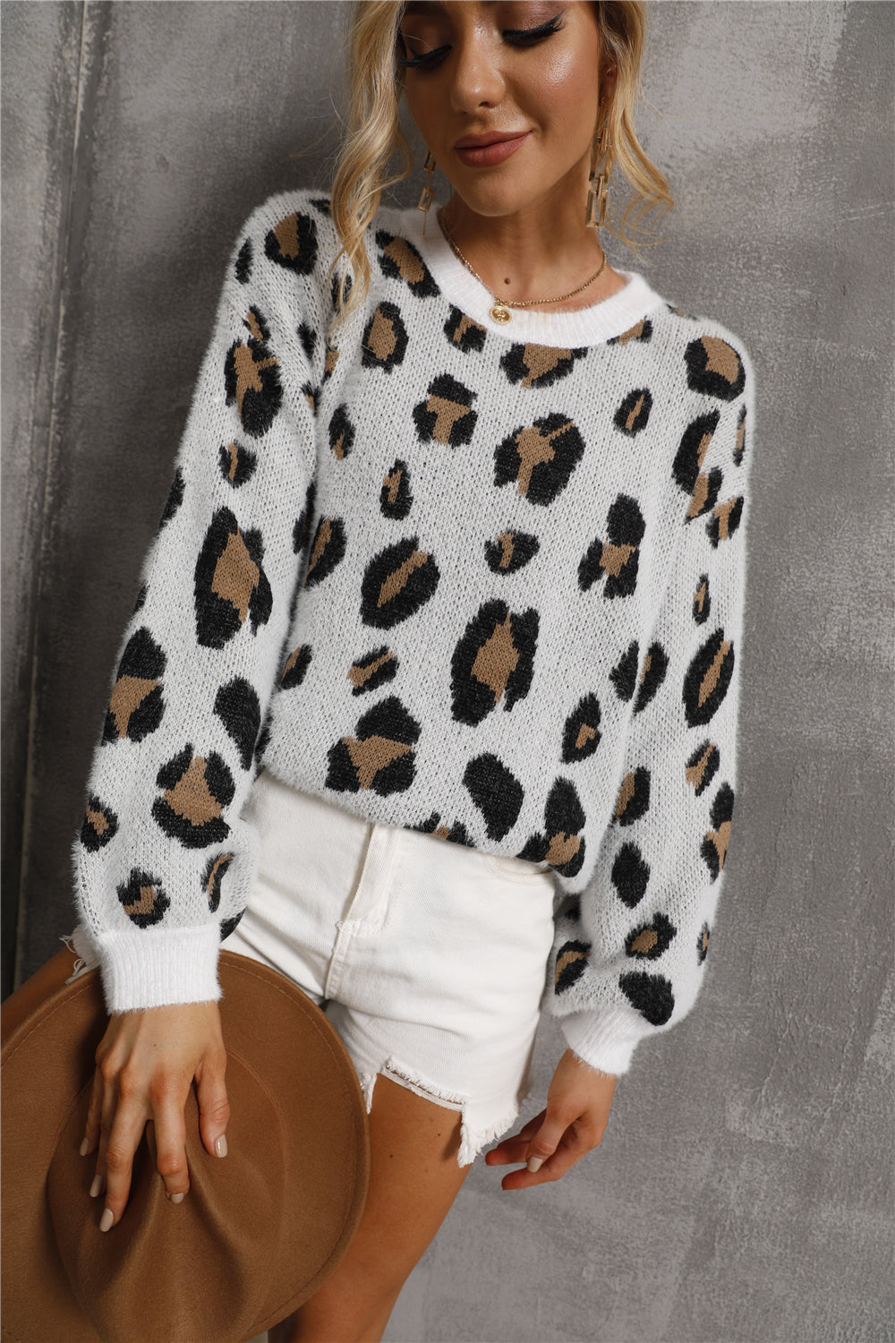 GR Große Größe Leopard Pullover