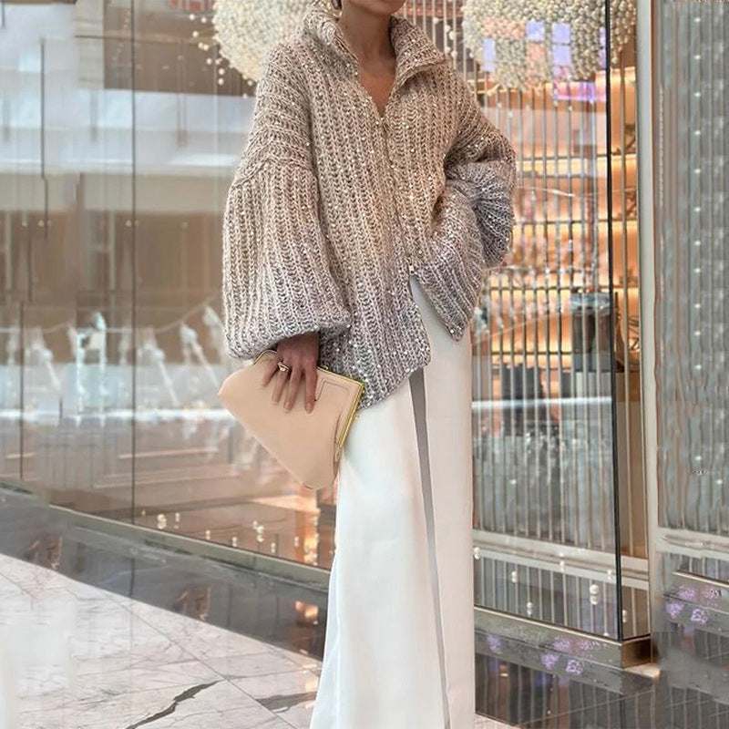 GR | Cardigan with glitter sequins