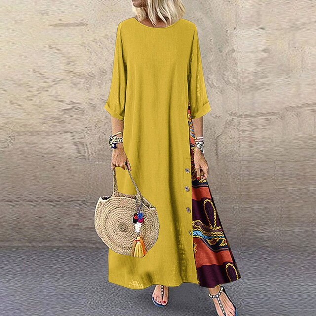 GR | Sommerkleid Aus Baumwolle Und Leinen