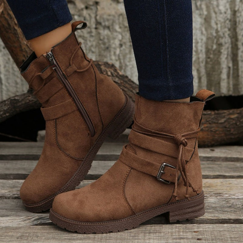 GR | Casual women's boots with buckle