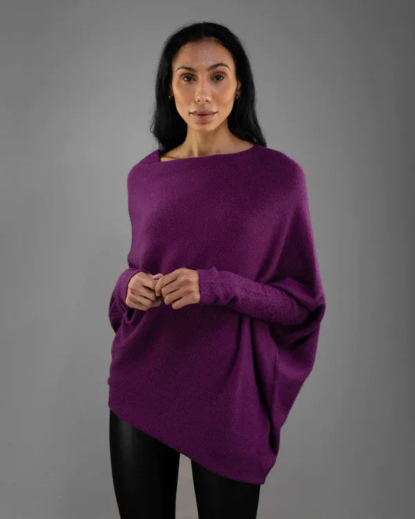 GR | Asymmetrischer Damenpullover mit eleganter Drapierung