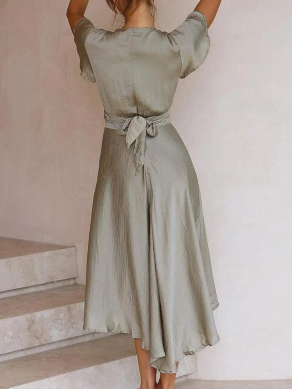 GR | Satin Wrap Maxi Dress for Women