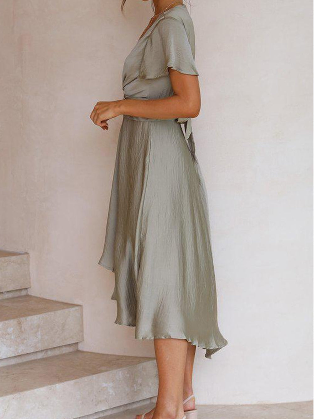 GR | Satin Wrap Maxi Dress for Women