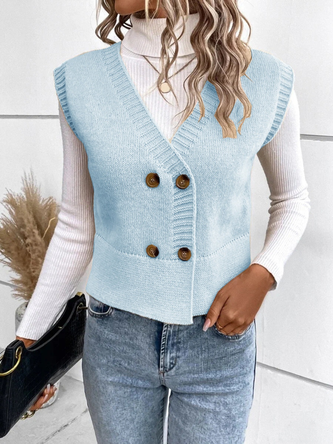 GR | Stylish Autumn Classic Button-Down V-Neck Sweater Vest for Women