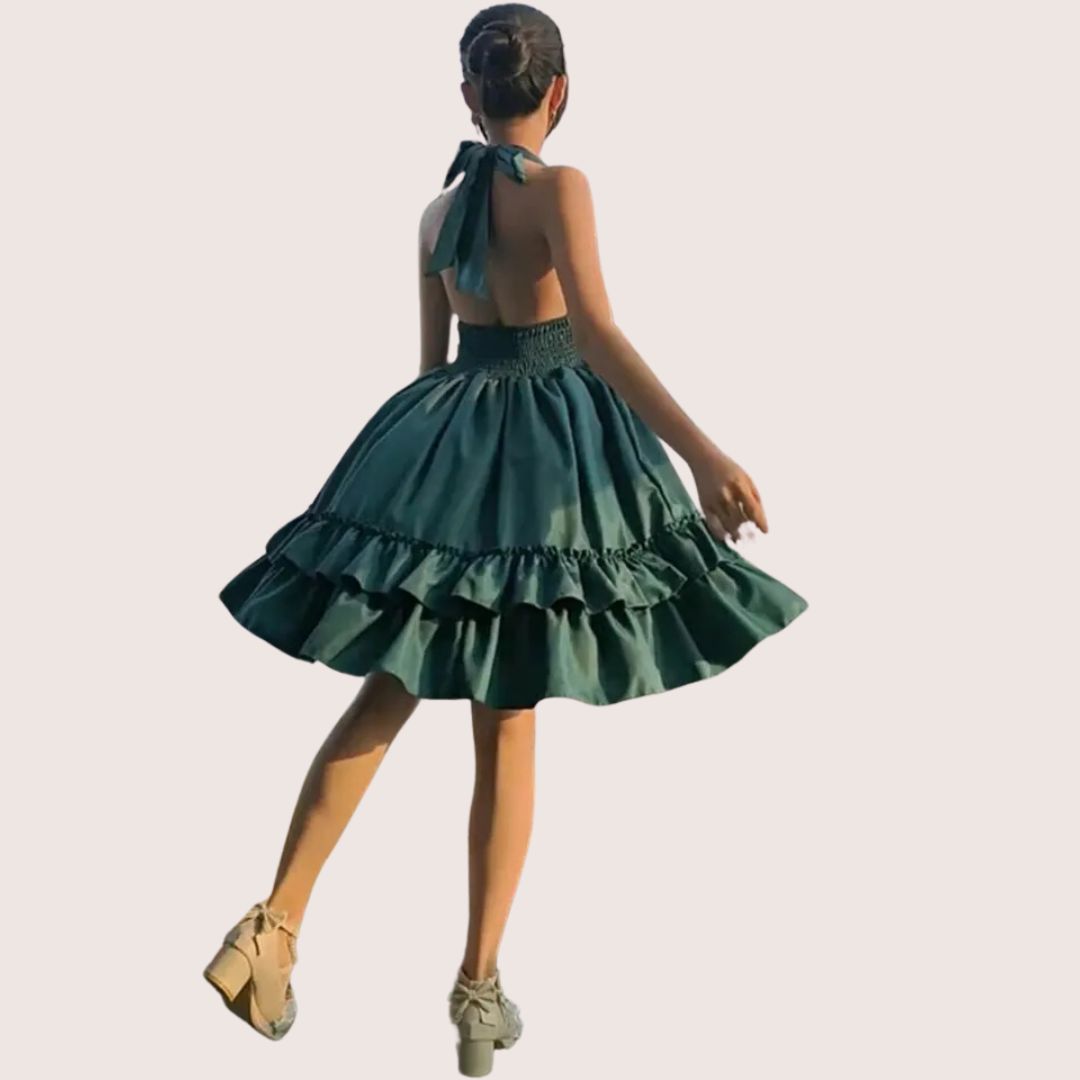 GR | Romantisches Rüschenkleid mit Schleifenkragen