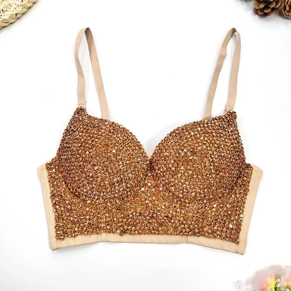 GR | Sexy V-neck bustier-style top with subtle diamonds