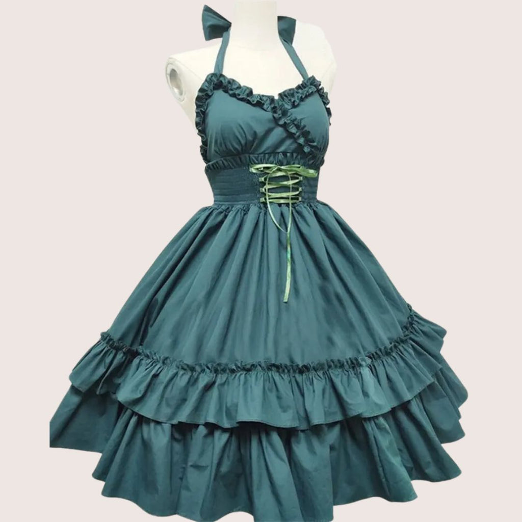GR | Romantisches Rüschenkleid mit Schleifenkragen