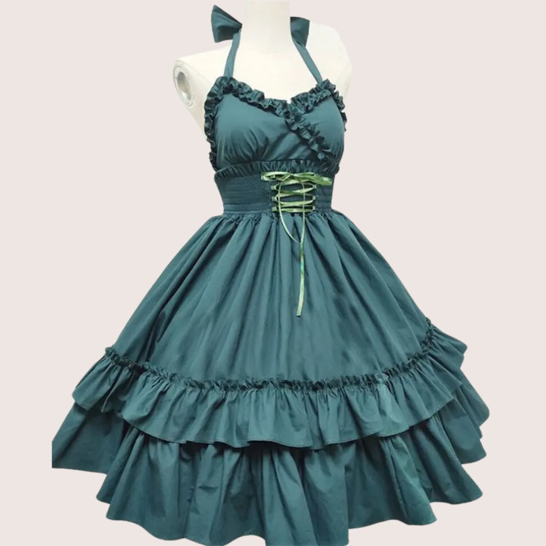 GR | Romantisches Rüschenkleid mit Schleifenkragen