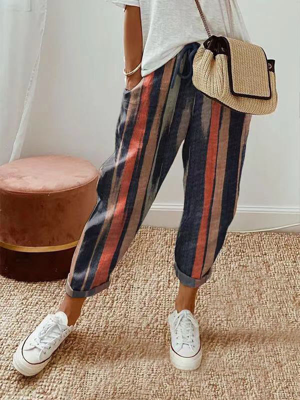 GR | Lässige Baumwoll Leinen Hose Für Damen