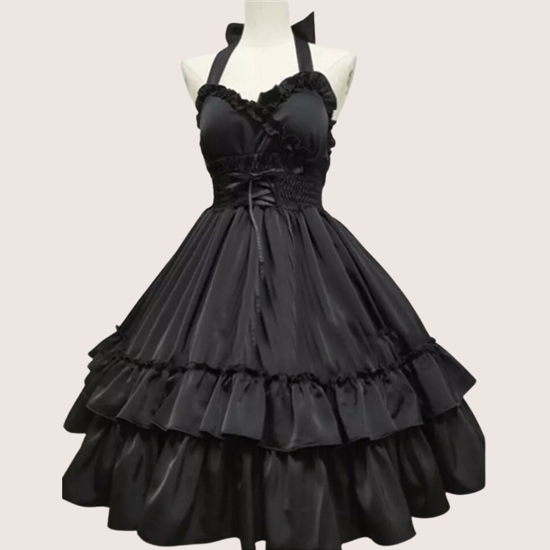GR | Romantisches Rüschenkleid mit Schleifenkragen