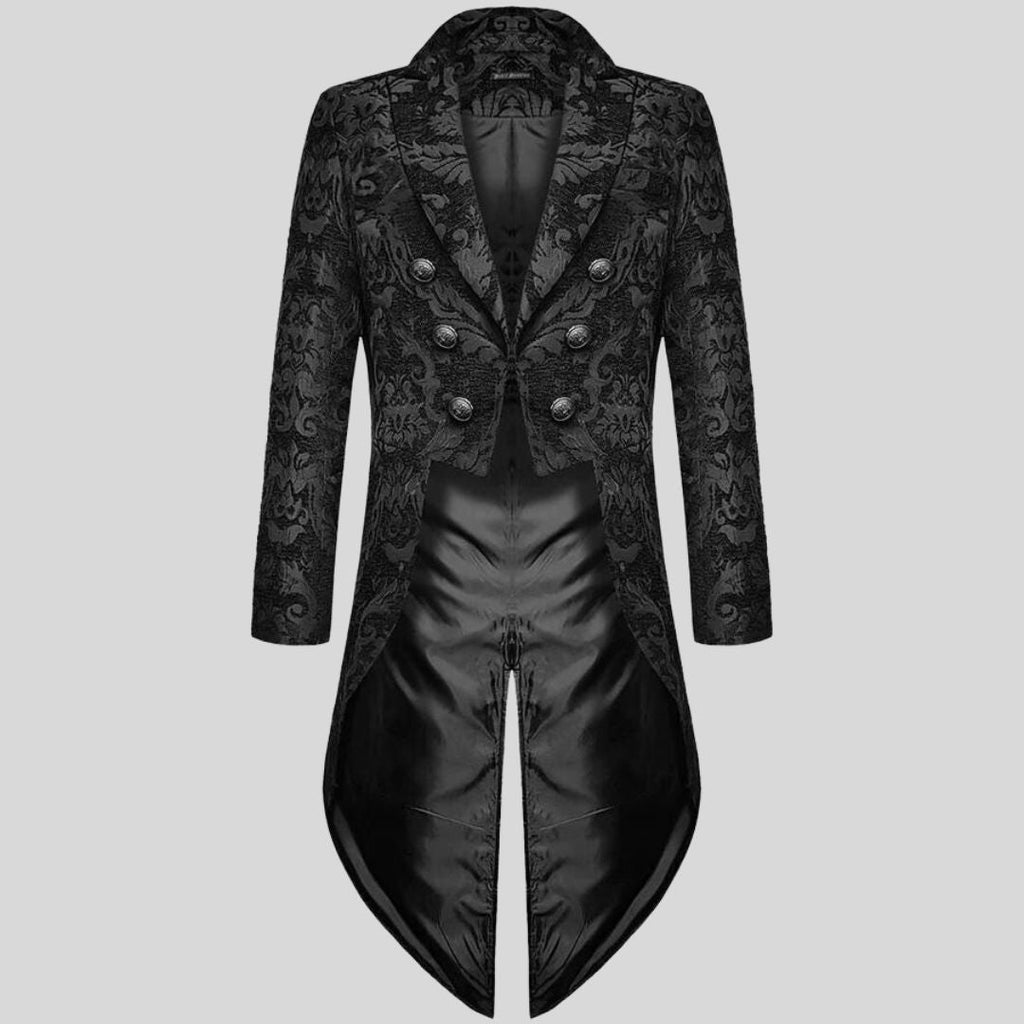 GR | Victorian-Inspired Tailcoat With Embossed Brocade Pattern