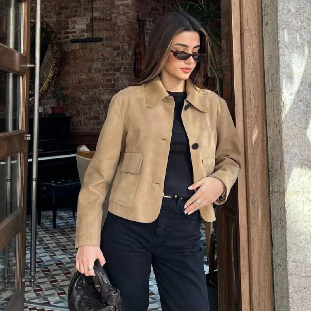 GR | Beige leather jacket