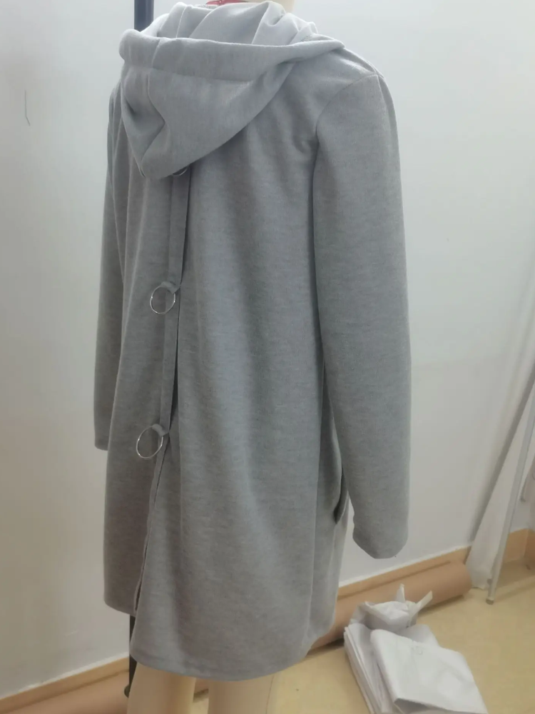 GR | Long Cardigans for Women Elegant Cardigan with Hood and Buttons
