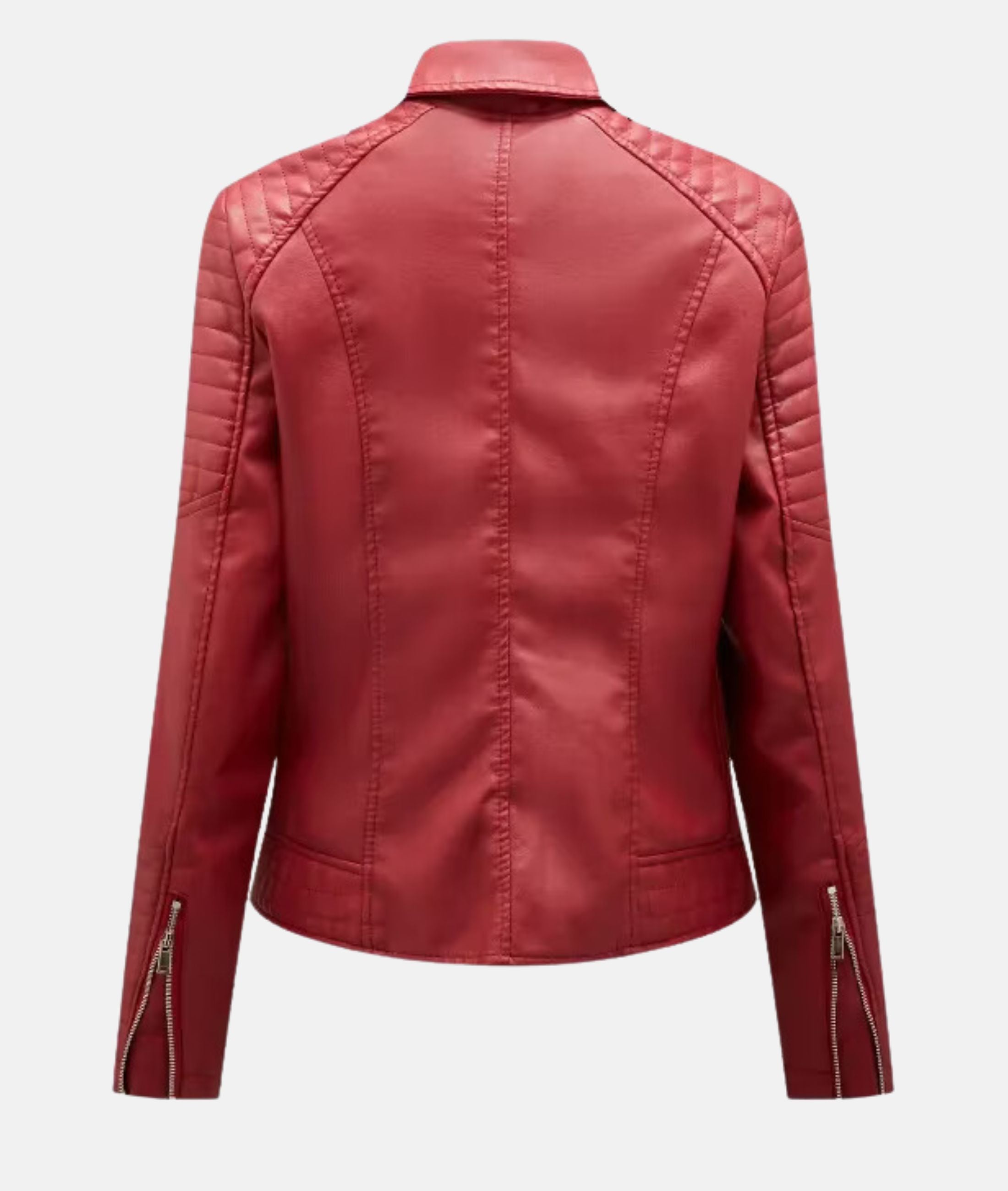 GR | Women's leather jacket without hood - Stylish biker jacket