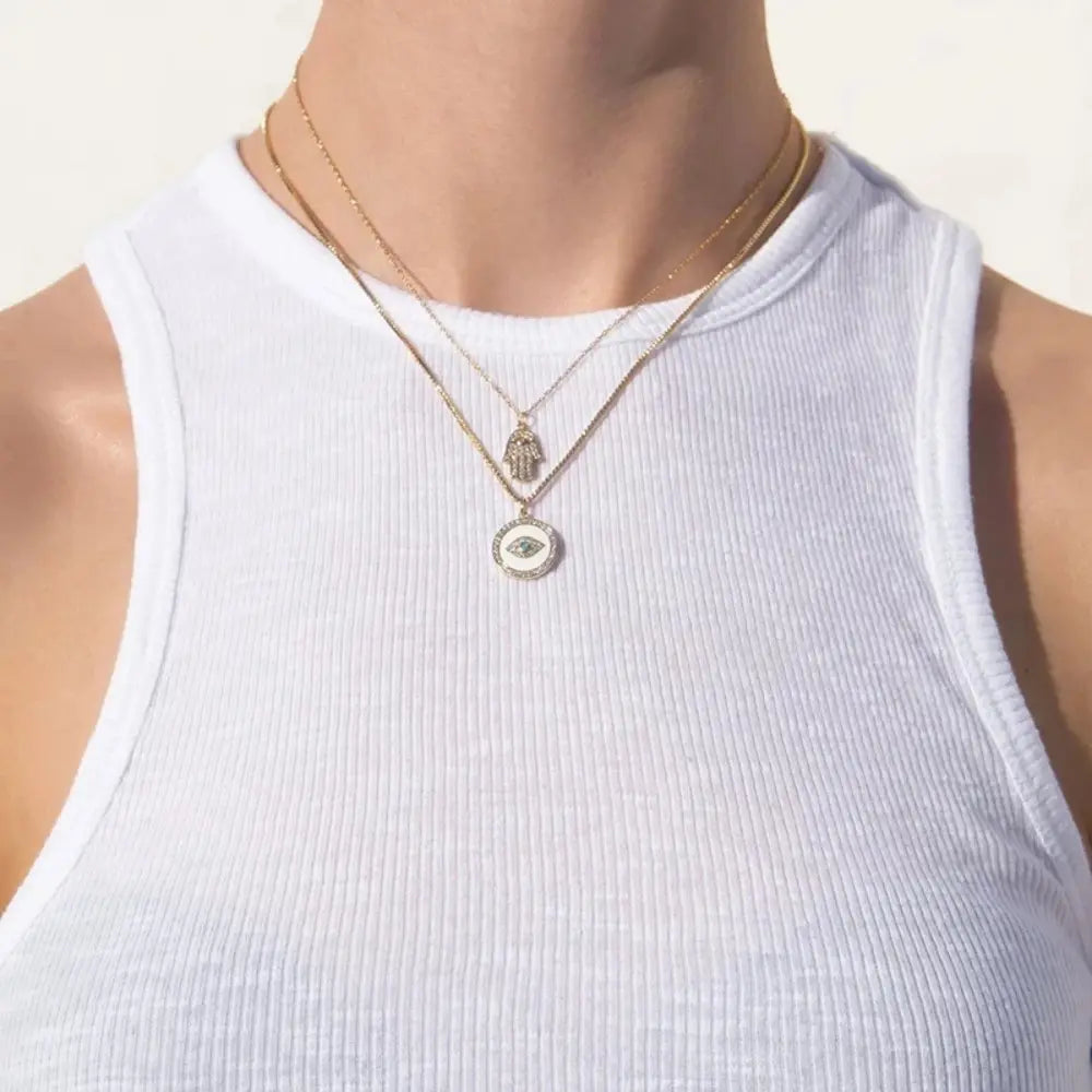 GR | Sterling Silver Diamond Protective Pendant for Women