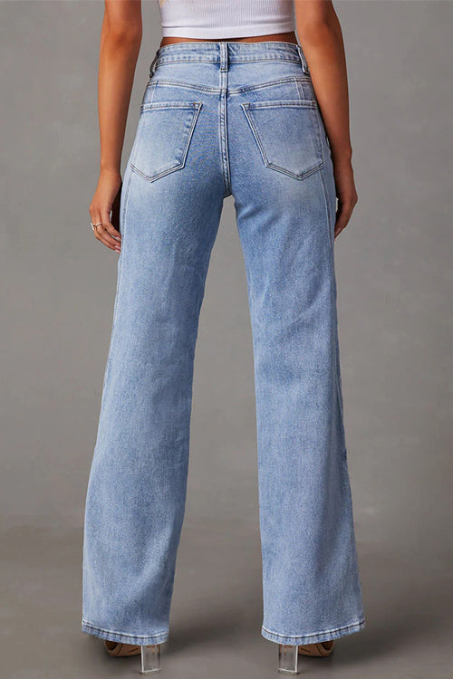 GR | Rosiedress Timeless Distressed Straight Leg Splice Jeans