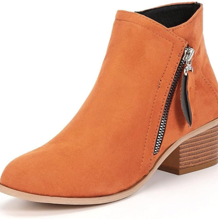 GR | Women's suede boots with a comfortable fit and zipper