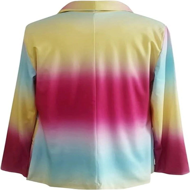 GR | Women's Ombre Open Front Blazer, Long Sleeves, Relaxed Fit