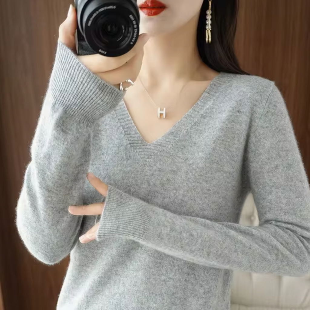 GR | V-Ausschnitt Strickpullover