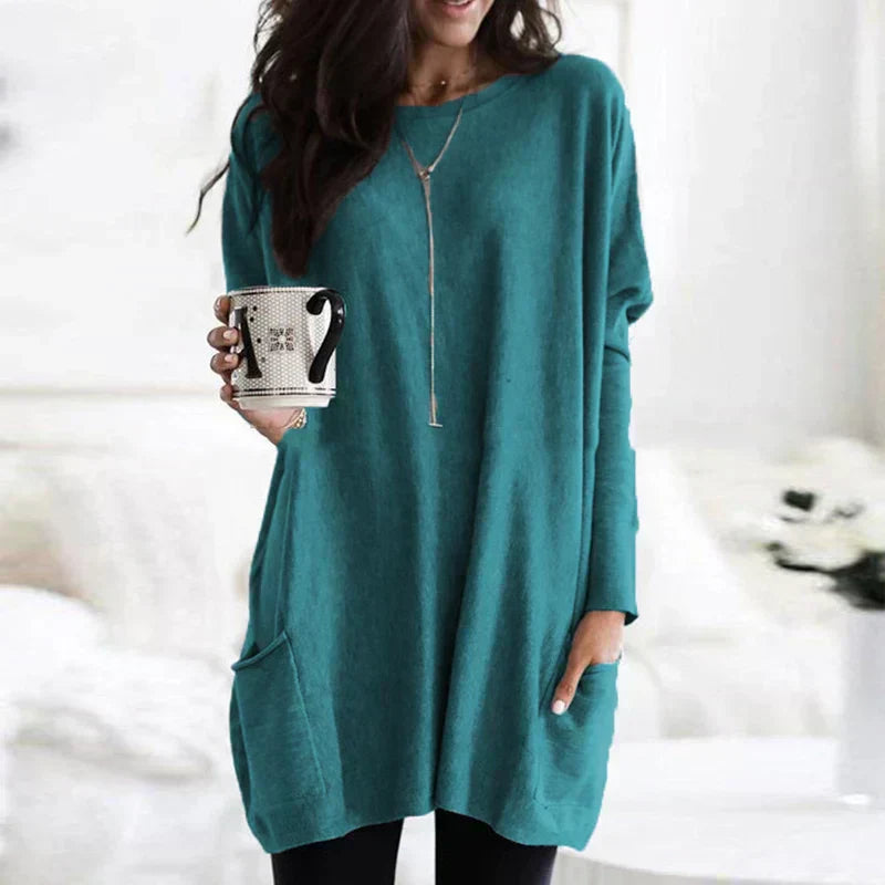 GR - Women's Oversized Tunic Sweater for Relaxed Comfort