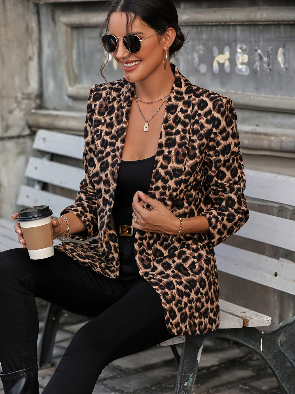 GR | Elegant business long blazer with