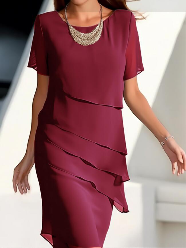 GR | Stilvolles Mid-Waist-Kleid mit Splicing-Detail