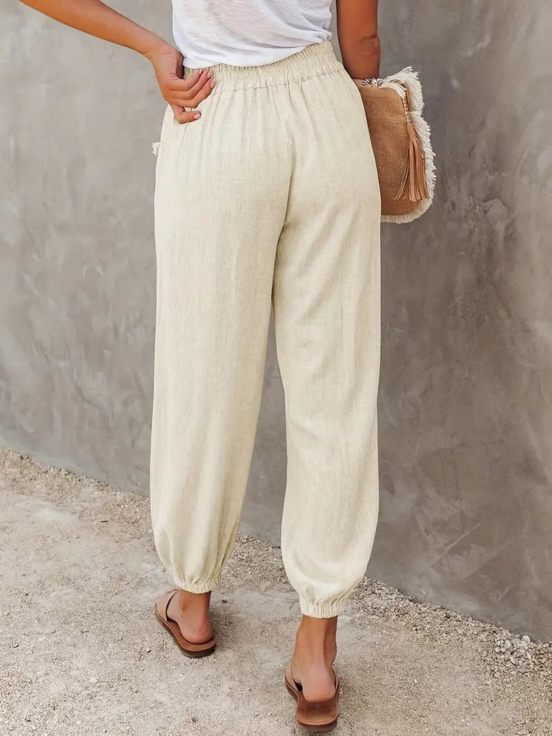 GR - High-waisted long trousers