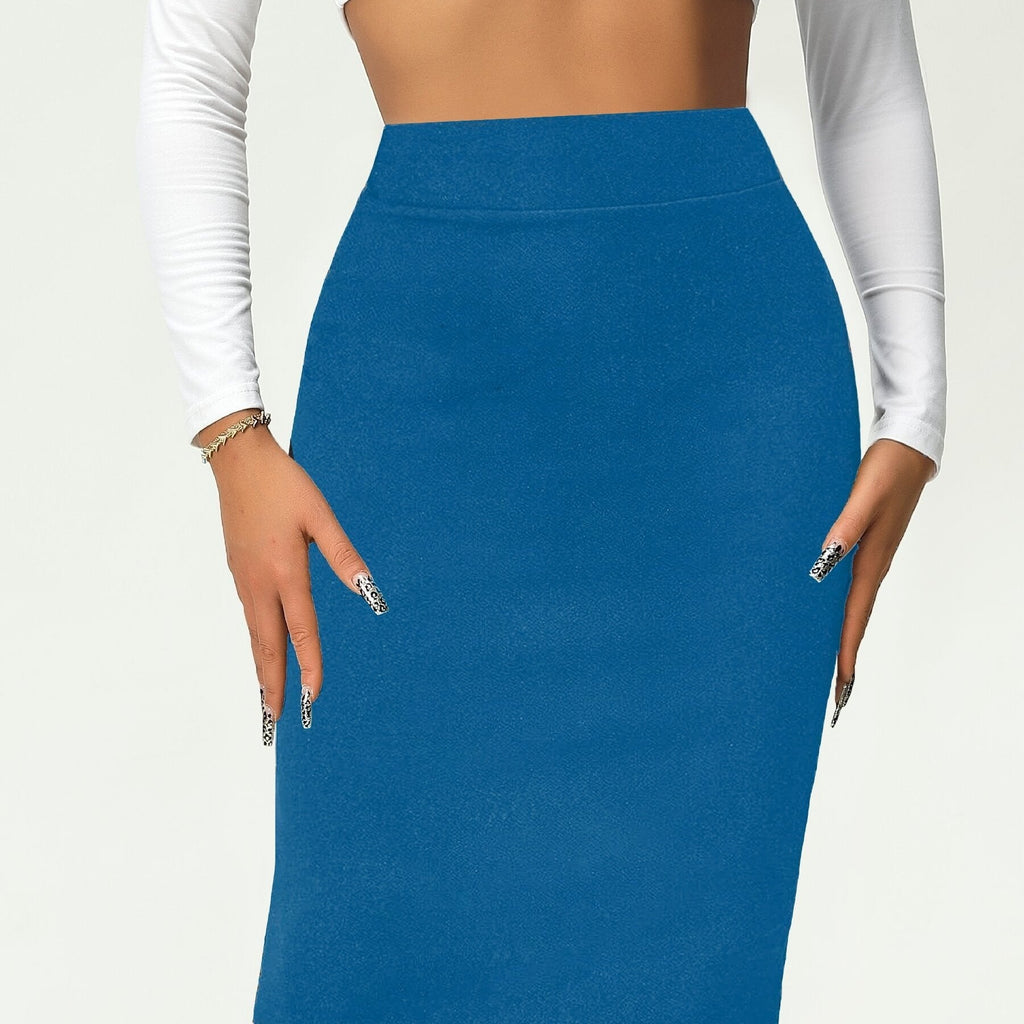 GR | Solid Color High Waist Pencil Skirt