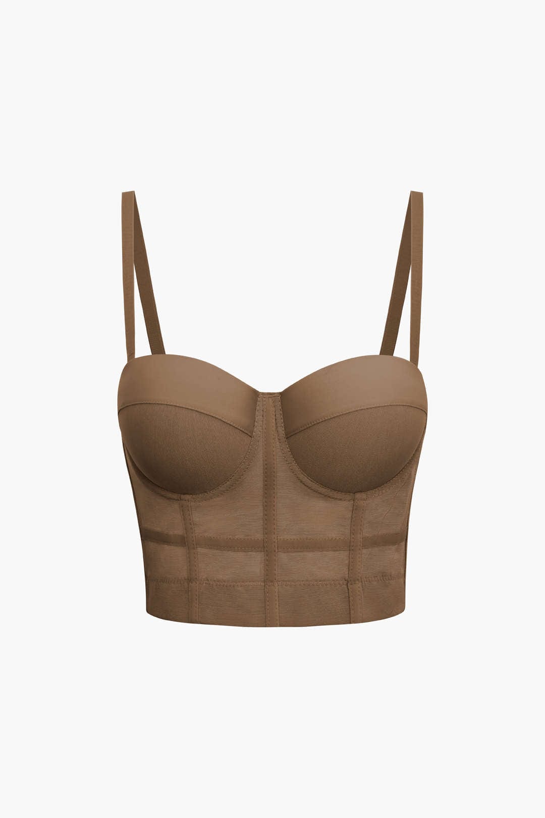 GR | Figure-hugging bustier top with underwire cups and transparent mesh structure