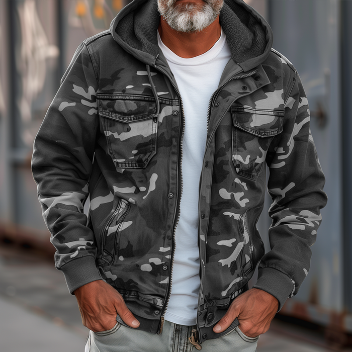 GR | Jacket with camouflage print