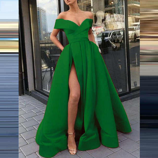 GR | eBay Satin Mehrfarbiges Tiefes V-Ausschnitt Kleid