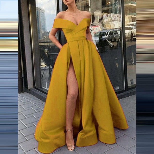 GR | eBay Satin Mehrfarbiges Tiefes V-Ausschnitt Kleid