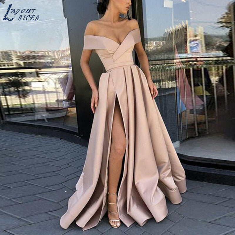 GR | eBay Satin Mehrfarbiges Tiefes V-Ausschnitt Kleid