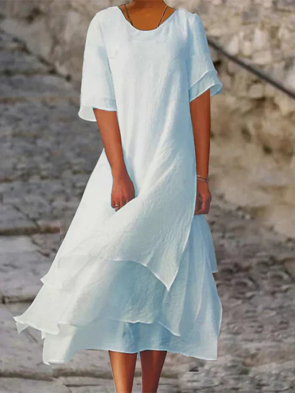 GR | Chic elegance block slit dress