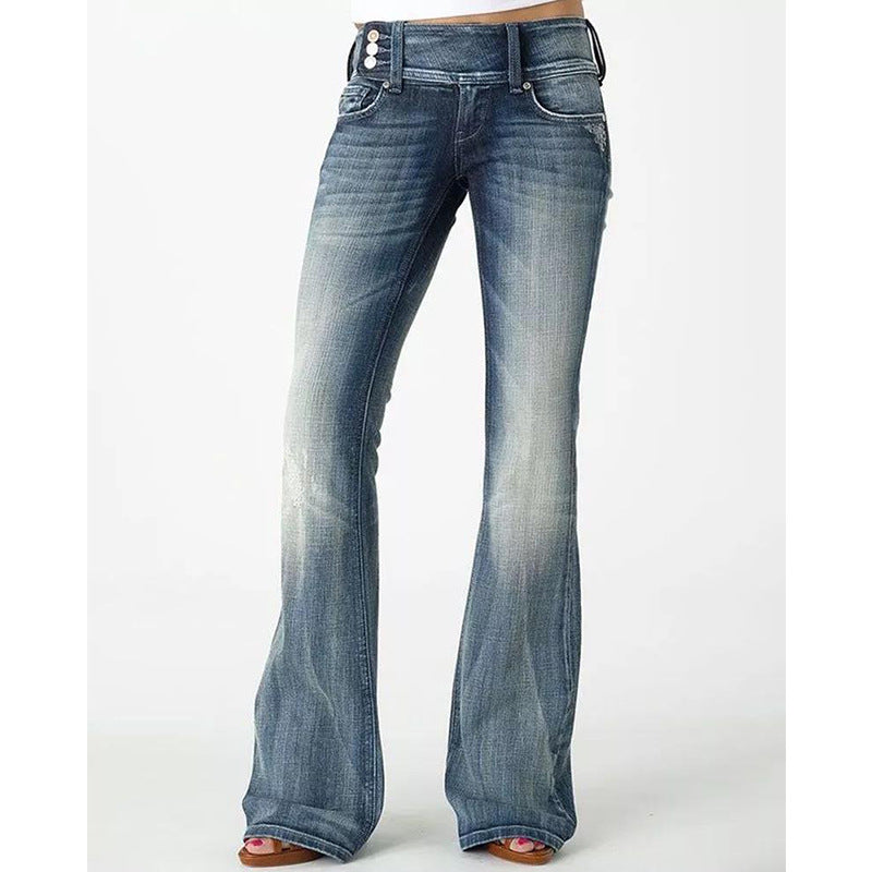 GR | Popular Vintage Side Button High Waist Skinny Jeans