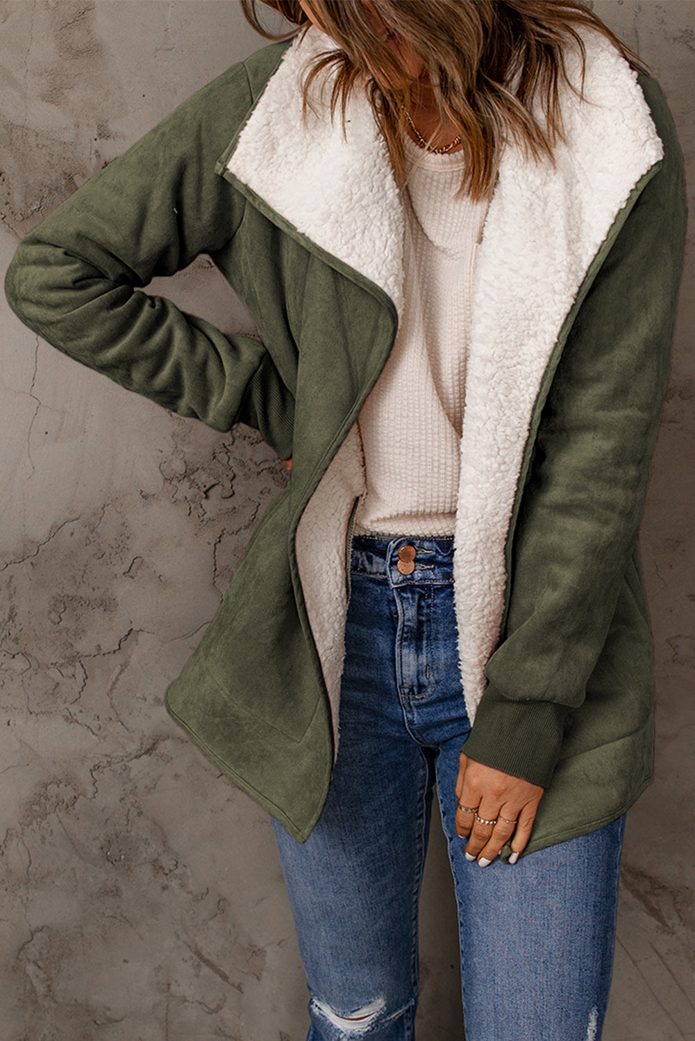 GR | with open front and fleece lining For women