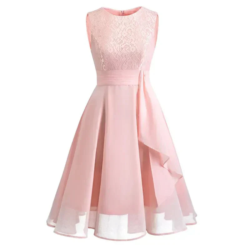 GR | Elegant dress with short sleeves, sequins and ruffles