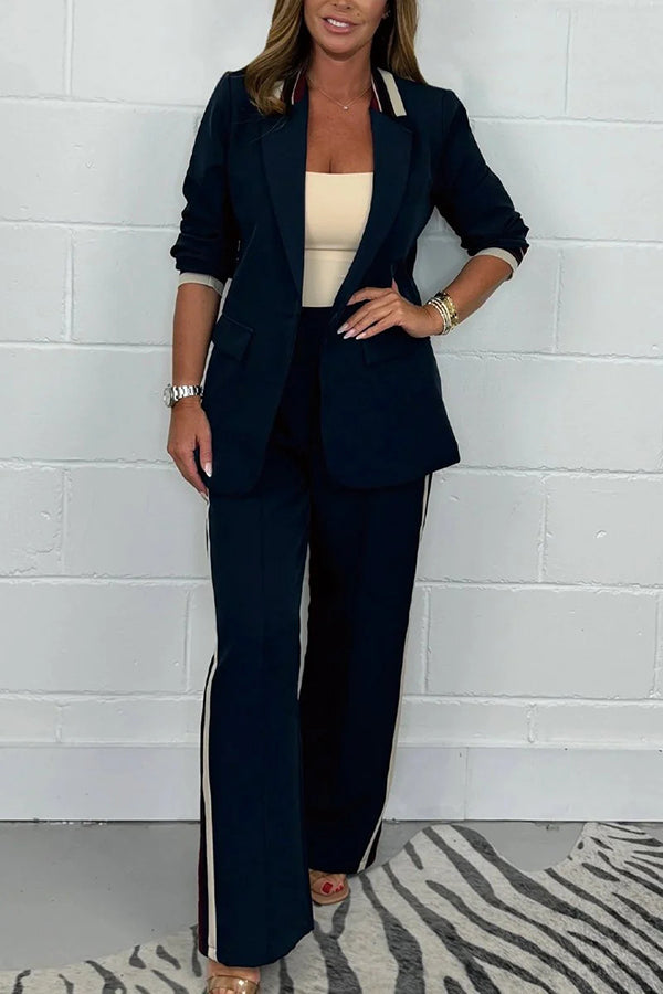 GR | Stylish Autumn Chic Blazer and Trousers Set for Women